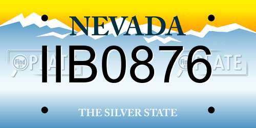 IIB0876 Nevada License Plate