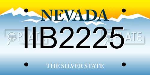 IIB2225 Nevada License Plate