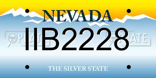 IIB2228 Nevada License Plate