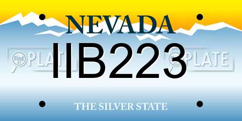 IIB223 Nevada License Plate
