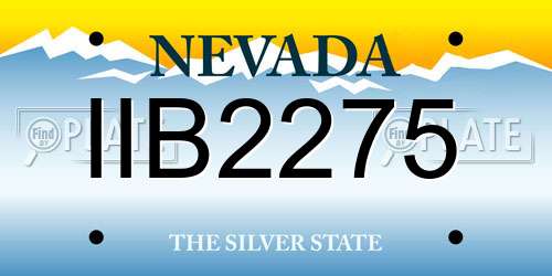 IIB2275 Nevada License Plate