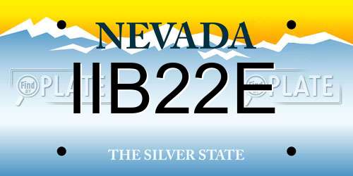 IIB22E Nevada License Plate