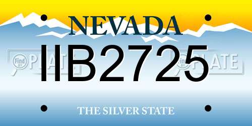 IIB2725 Nevada License Plate