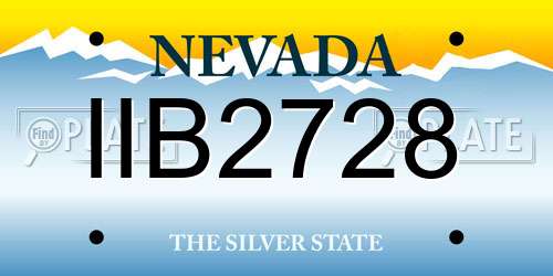 IIB2728 Nevada License Plate