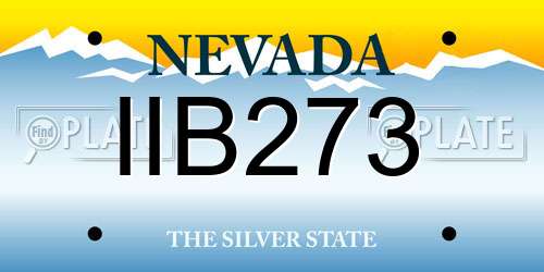 IIB273 Nevada License Plate