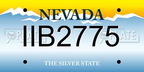 IIB2775 Nevada License Plate