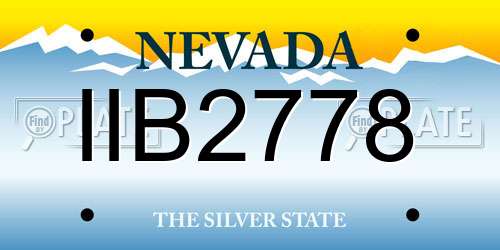 IIB2778 Nevada License Plate