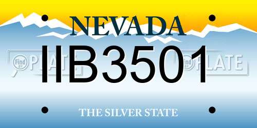 IIB3501 Nevada License Plate