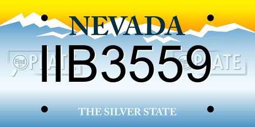 IIB3559 Nevada License Plate