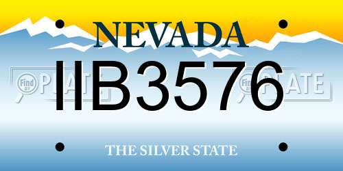 IIB3576 Nevada License Plate