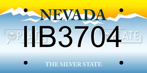 IIB3704 Nevada License Plate