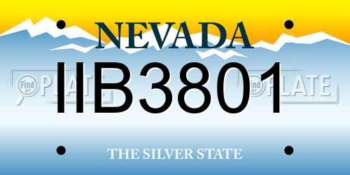 IIB3801 Nevada License Plate