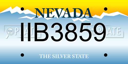 IIB3859 Nevada License Plate