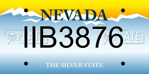 IIB3876 Nevada License Plate