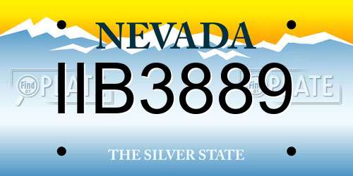 IIB3889 Nevada License Plate
