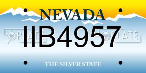 IIB4957 Nevada License Plate