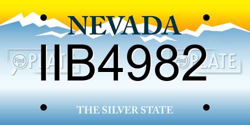 IIB4982 Nevada License Plate