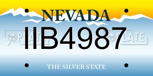 IIB4987 Nevada License Plate