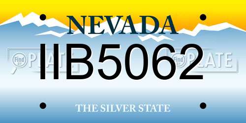 IIB5062 Nevada License Plate