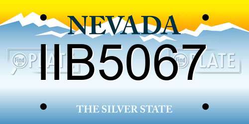IIB5067 Nevada License Plate