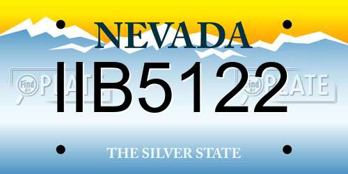 IIB5122 Nevada License Plate