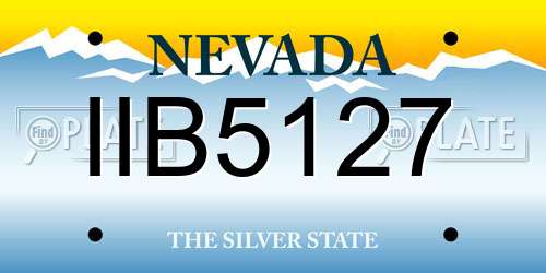 IIB5127 Nevada License Plate