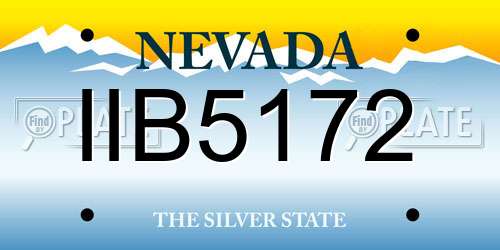 IIB5172 Nevada License Plate