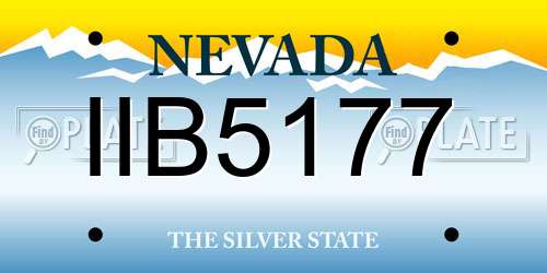 IIB5177 Nevada License Plate
