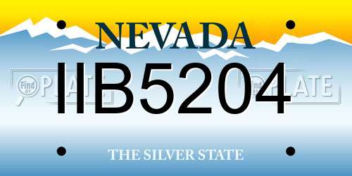IIB5204 Nevada License Plate