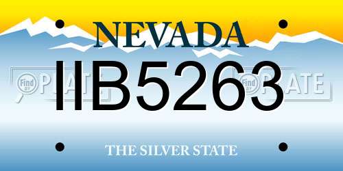 IIB5263 Nevada License Plate