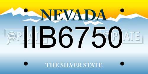 IIB6750 Nevada License Plate
