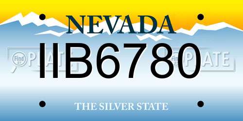 IIB6780 Nevada License Plate