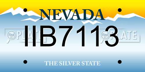 IIB7113 Nevada License Plate