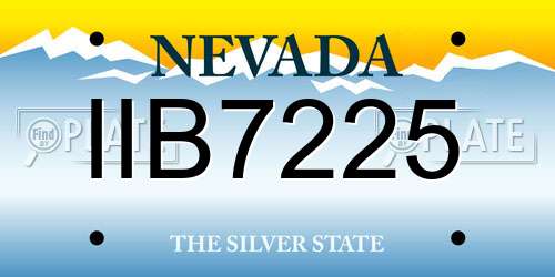 IIB7225 Nevada License Plate