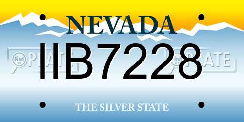 IIB7228 Nevada License Plate