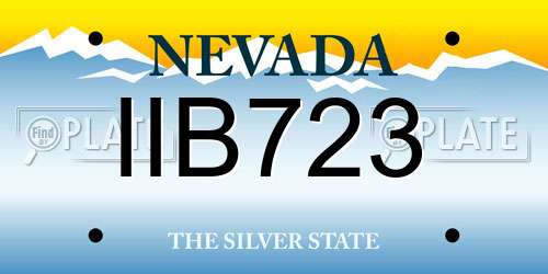 IIB723 Nevada License Plate