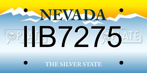 IIB7275 Nevada License Plate