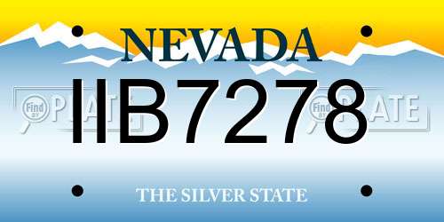IIB7278 Nevada License Plate