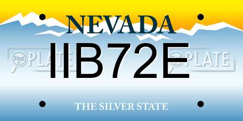 IIB72E Nevada License Plate