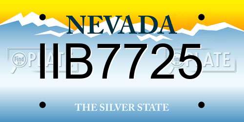 IIB7725 Nevada License Plate