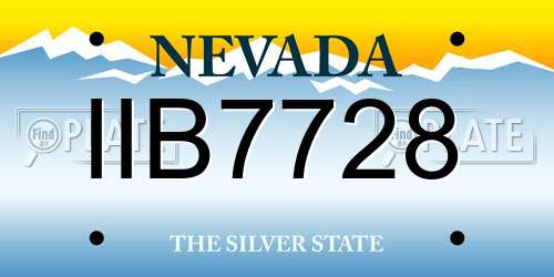 IIB7728 Nevada License Plate