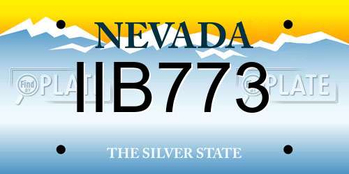 IIB773 Nevada License Plate