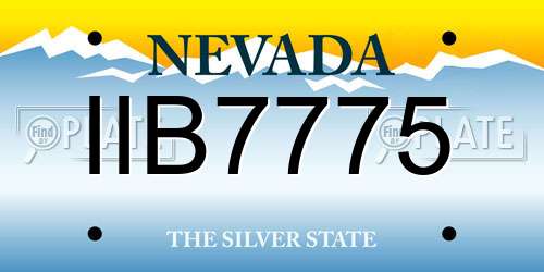 IIB7775 Nevada License Plate