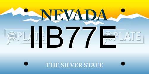 IIB77E Nevada License Plate