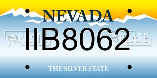 IIB8062 Nevada License Plate