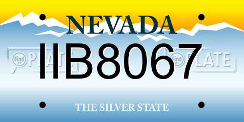 IIB8067 Nevada License Plate