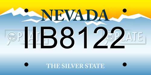 IIB8122 Nevada License Plate
