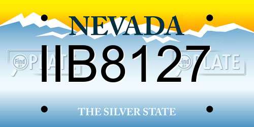 IIB8127 Nevada License Plate