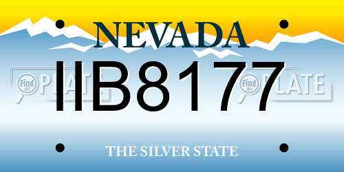 IIB8177 Nevada License Plate