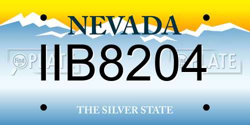 IIB8204 Nevada License Plate